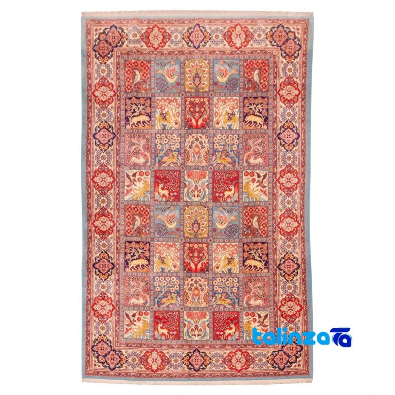 Top view of C Persia Handwoven Carpet - Colorful Design pattern and color tone