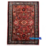 Handwoven Carpet Hamadan Design Beautiful Copper - Full spread showing overall layout
