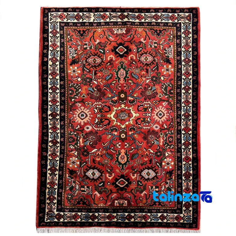 Handwoven Carpet Hamadan Design Beautiful Copper - Full spread showing overall layout