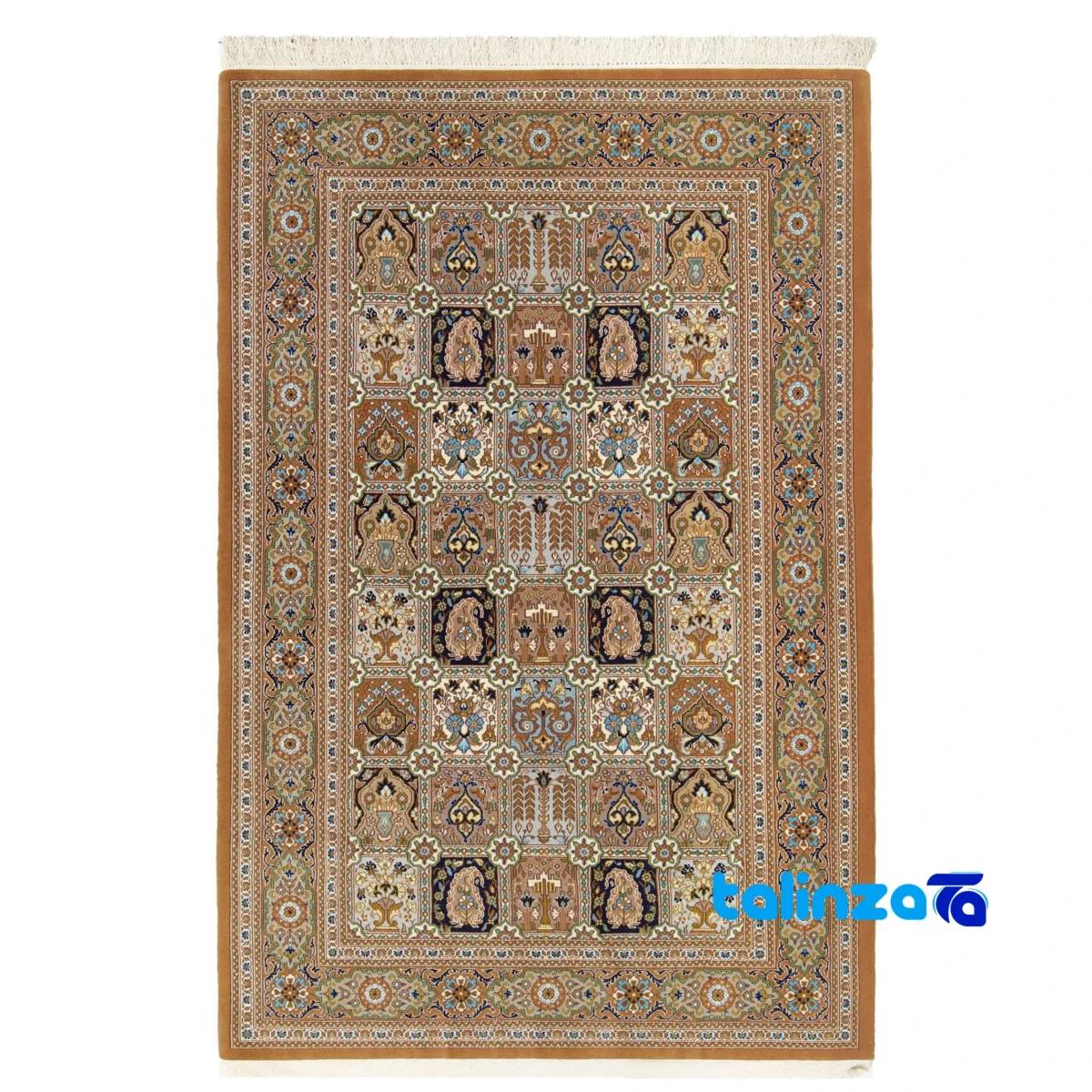 Full spread of Handmade Persian Rug MS115 Brown overall design layout