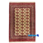 Turkmen Handwoven Carpet Unique Design - Full spread showing overall layout