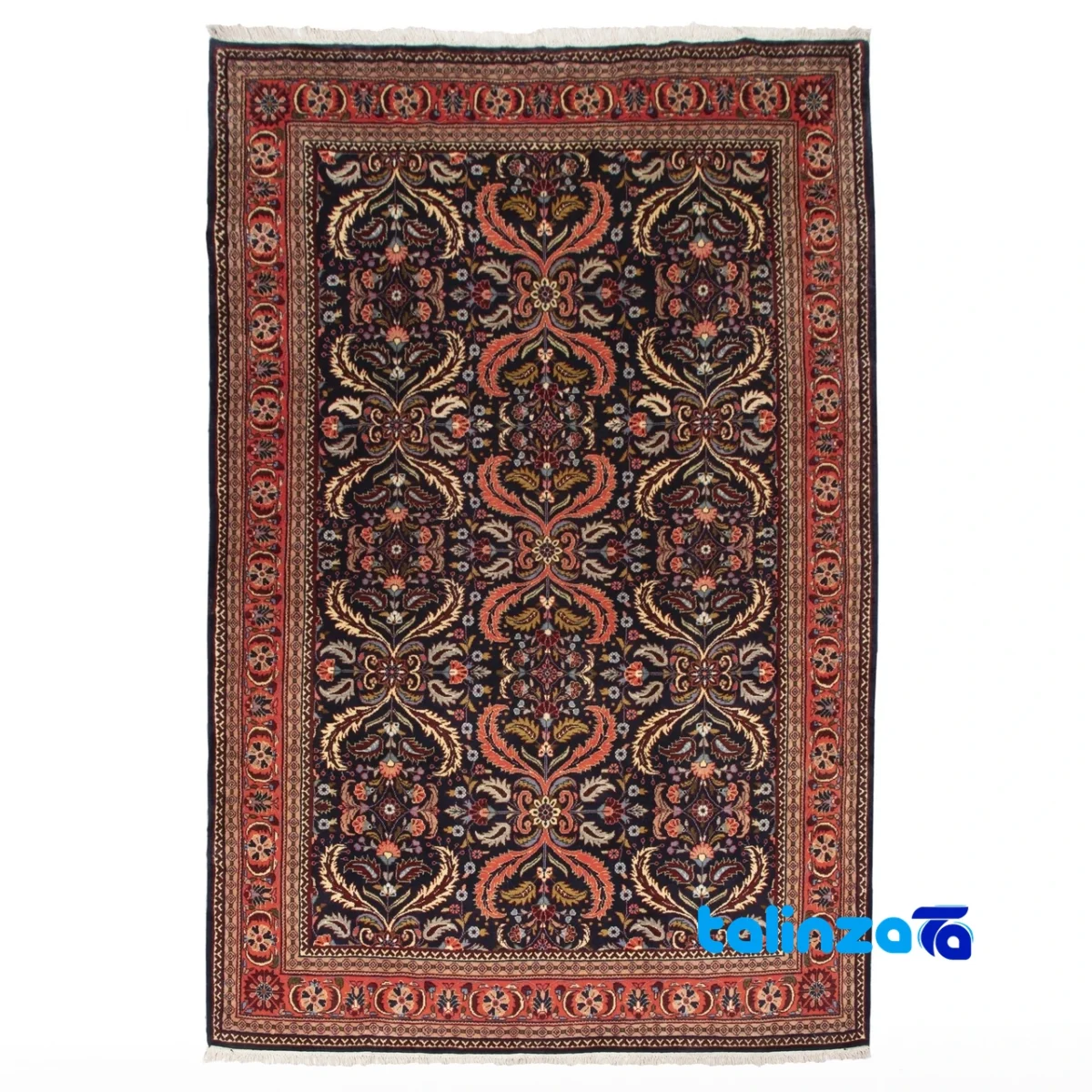 C Persia Handwoven Rug Rich Navy - Top view showing pattern and color tone