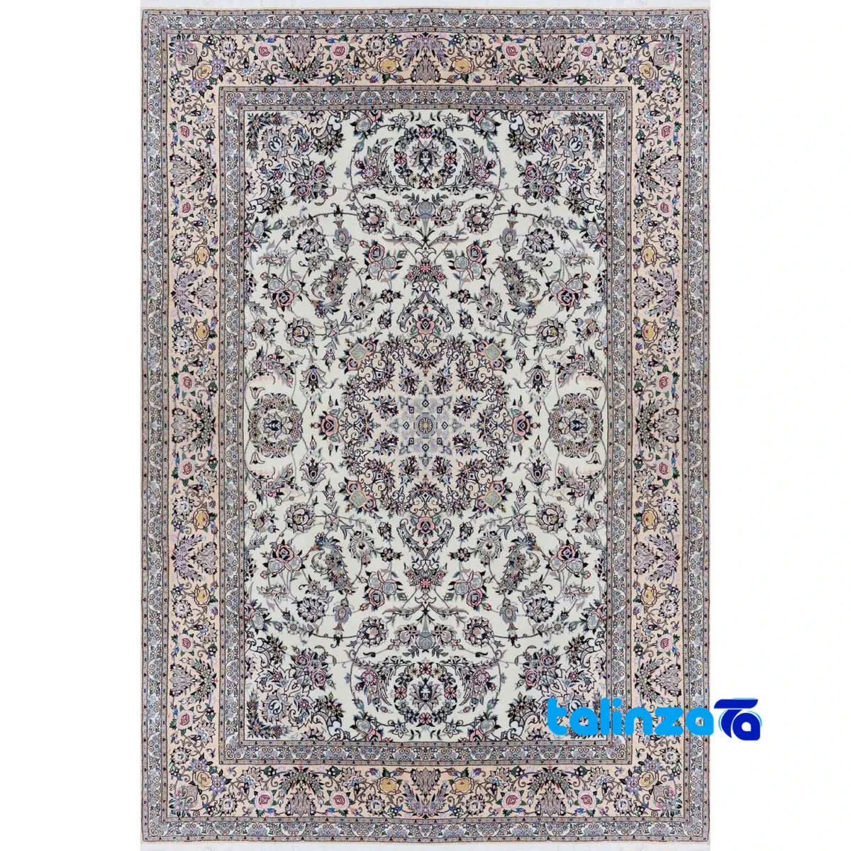 Nain Handwoven Carpet 6.5 Meters Unique Design - Top view showing pattern and color tone