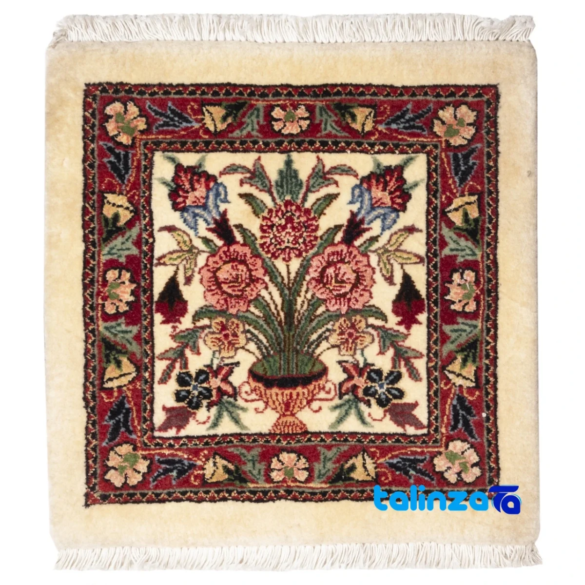 Si Persia Handwoven Rug Floral Design - Top view showing pattern and color tone
