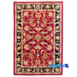 Handwoven Persian Carpet 9 Square Meters Red - Top view showing pattern and color tone