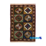 Turkmen Handwoven Carpet Red By hand - Top view showing pattern and color tone