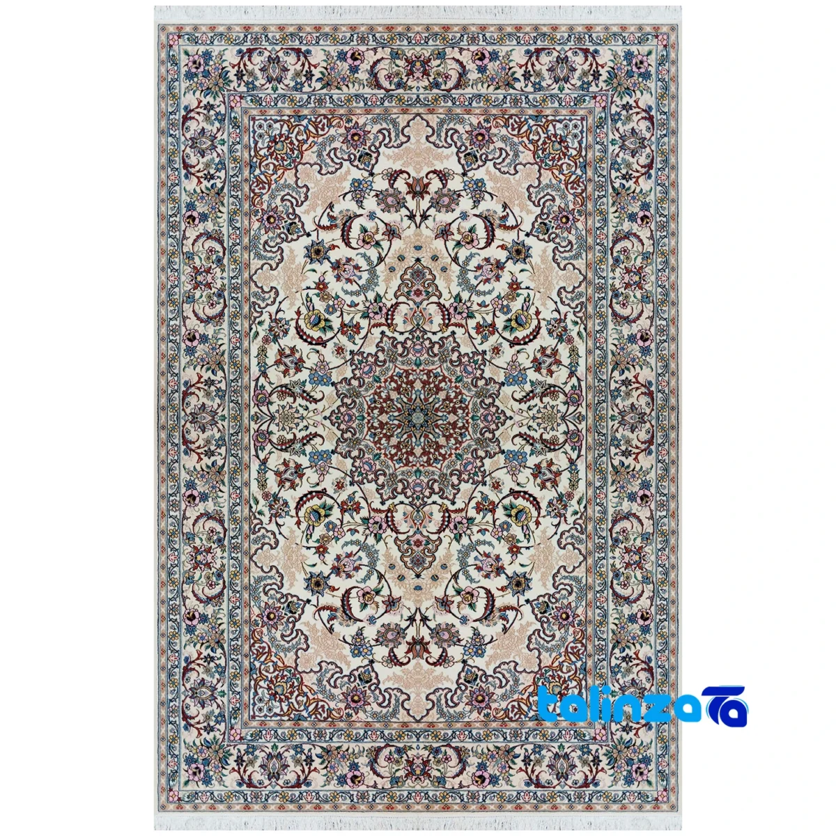 Nain Handwoven Carpet Cream 6-Meter Model 004 overall design layout (Full spread)