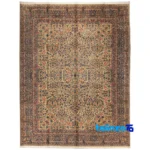 Top view of Cypress Persian Handwoven Carpet Elegant Design pattern and color tone