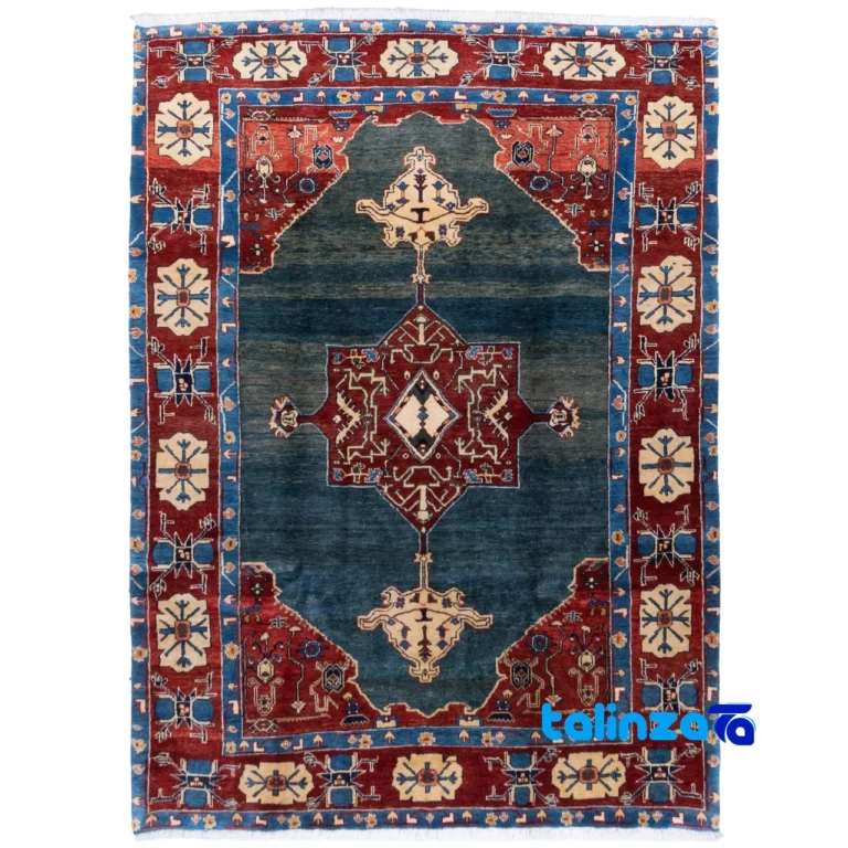 Si Persia Handwoven Rug Green - Full spread showing overall design layout