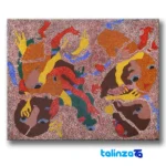 untitled acrylic canvas painting - Front view design and key details