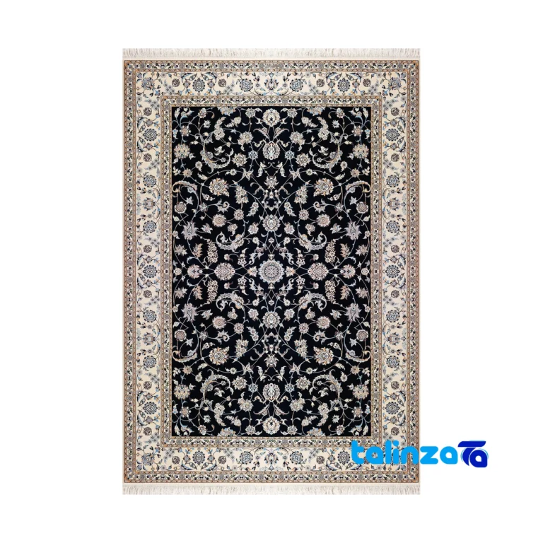 Nain Handmade Carpet Afsahan Design Navy Blue - Top view showing pattern and color tone