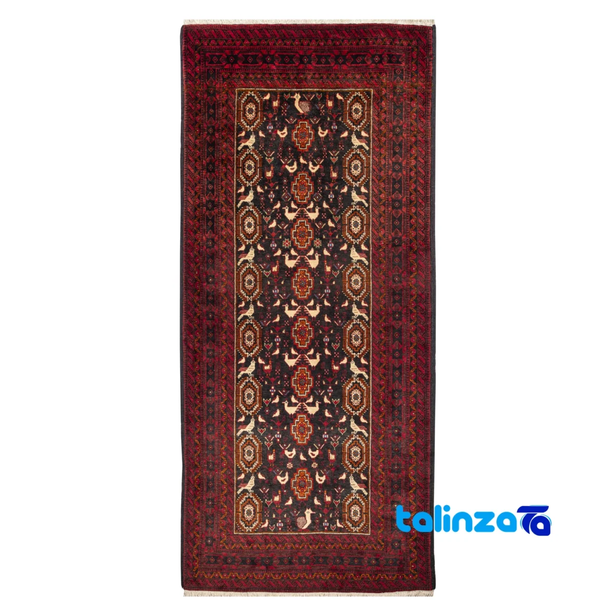 Top view of Baloch Handwoven Carpet Model 20.34.2834 Navy pattern and color tone