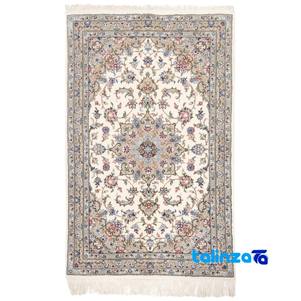 Persia Handwoven Rug Cream Design Unique pattern and color tone (Top view)