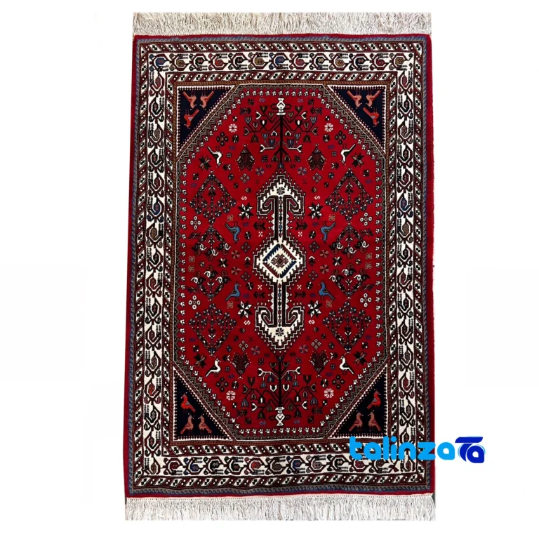 Full spread of Abadeh Handwoven Rug Red Traditional Design overall layout