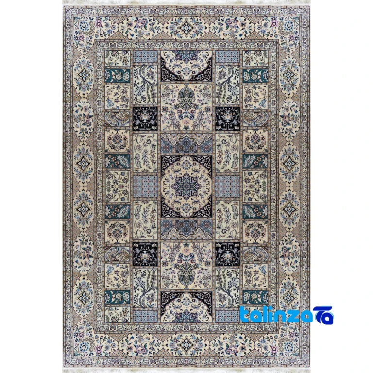 Nain Handwoven Carpet Rectangular Colorful Design - Top view showing pattern and color tone