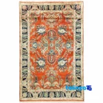 Top view of Handwoven Persian Carpet - Traditional Design pattern and color tone