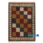 Turkmen Handwoven Carpet Red Design overall layout (Full spread)