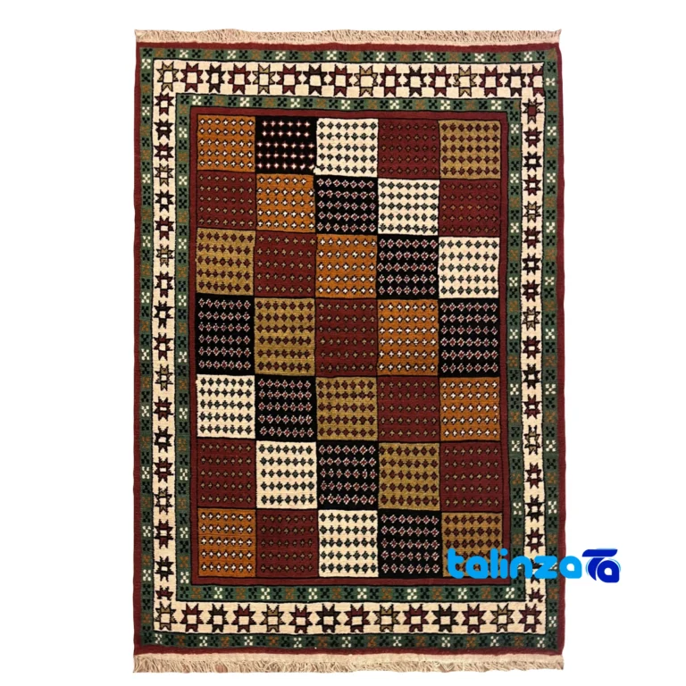 Turkmen Handwoven Carpet Red Design overall layout (Full spread)
