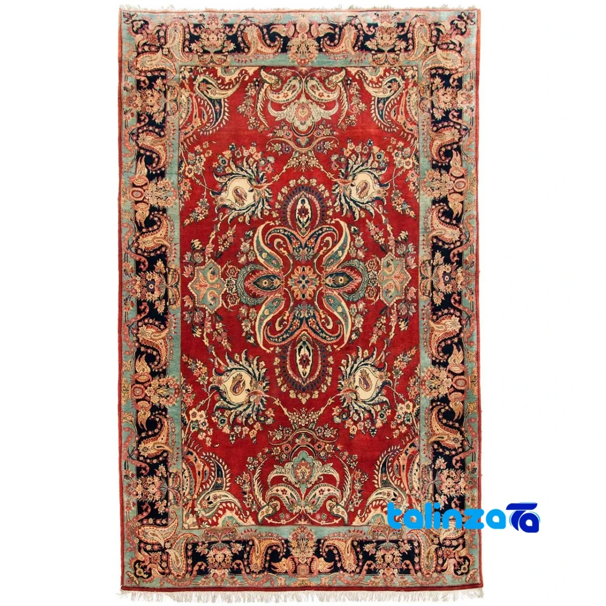 Full spread of Handwoven Carpet Red Design 101952 overall layout