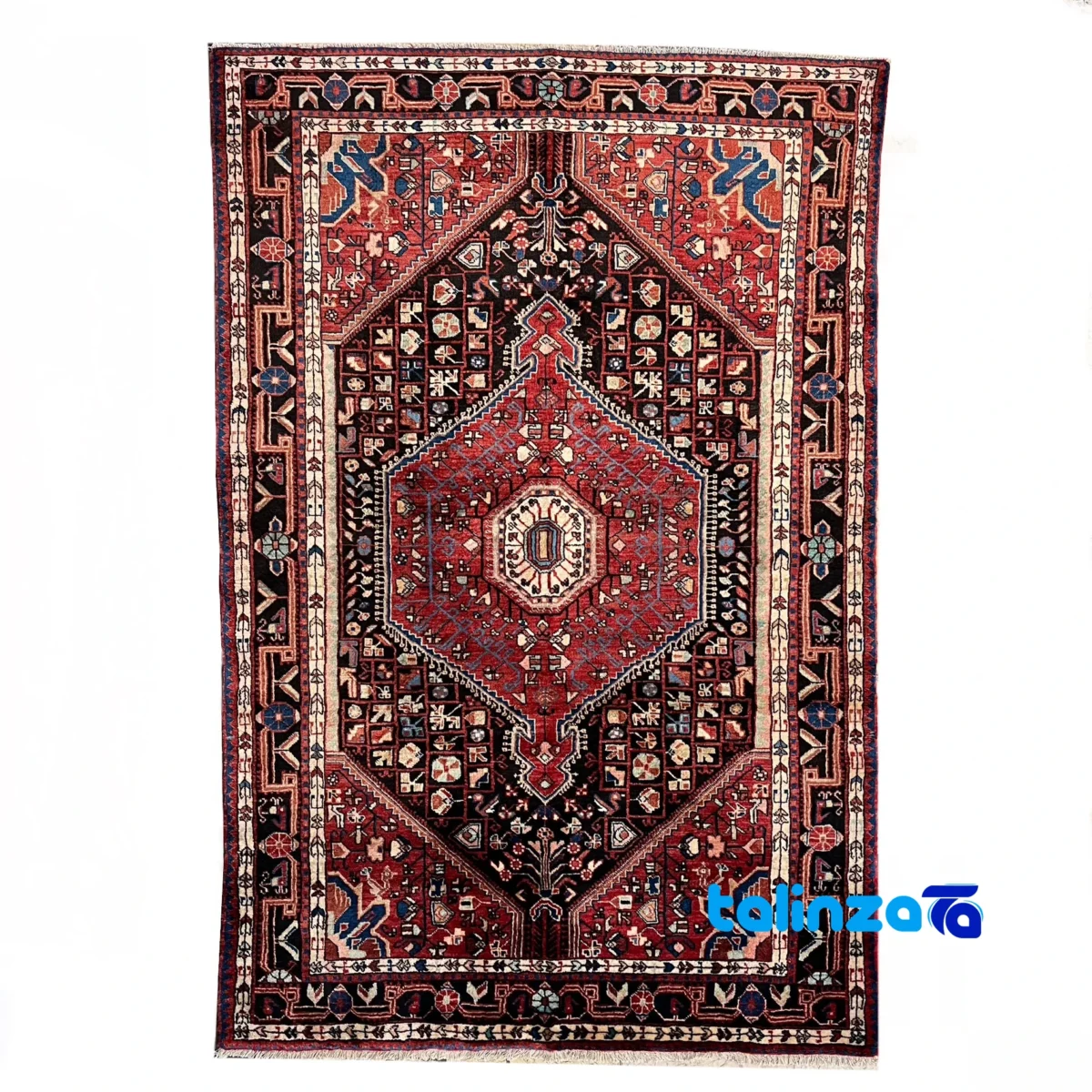 Full spread of Toisarakan Handwoven Rug Traditional Design Black overall layout