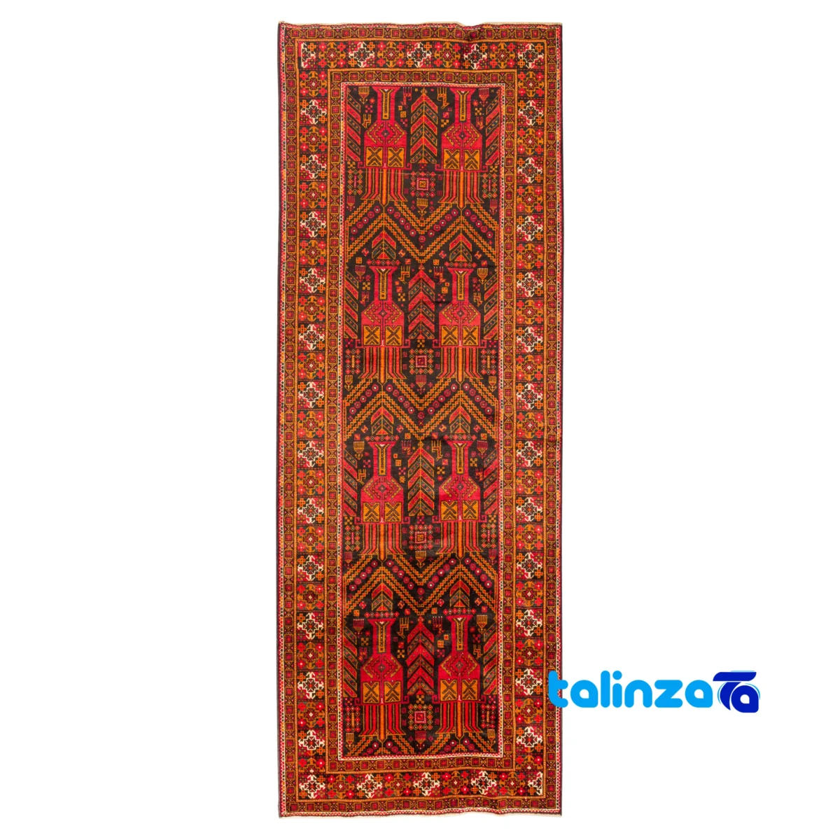 Full spread of Handwoven Persian Rug Model Baloch Design overall layout