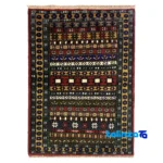 Turkmen Handwoven Carpet Red Design - Full spread showing overall layout