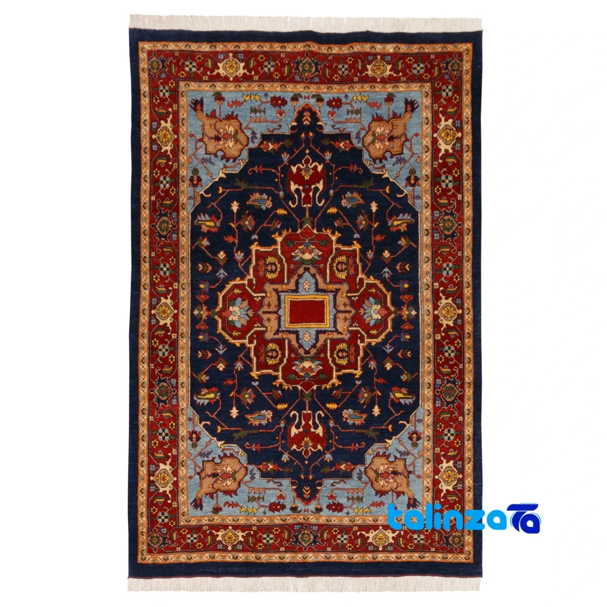 Full spread of Si Persia Handwoven Rug Elegant Navy Design overall layout