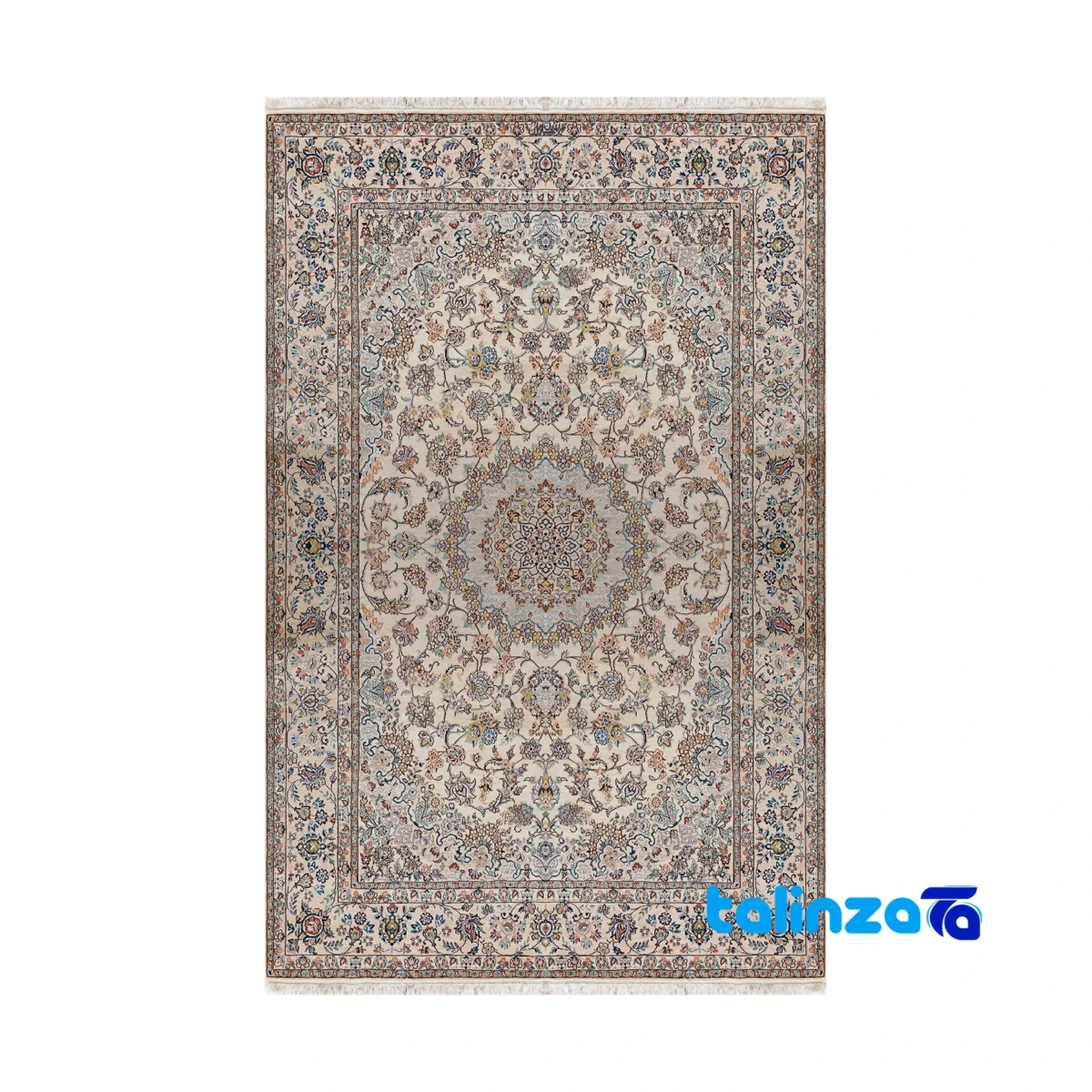 Naiin Handwoven Rug Latchak Design Cream pattern and color tone (Top view)