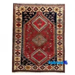 Persian Handwoven Rug Geometric Design Copper - Top view showing pattern and color tone