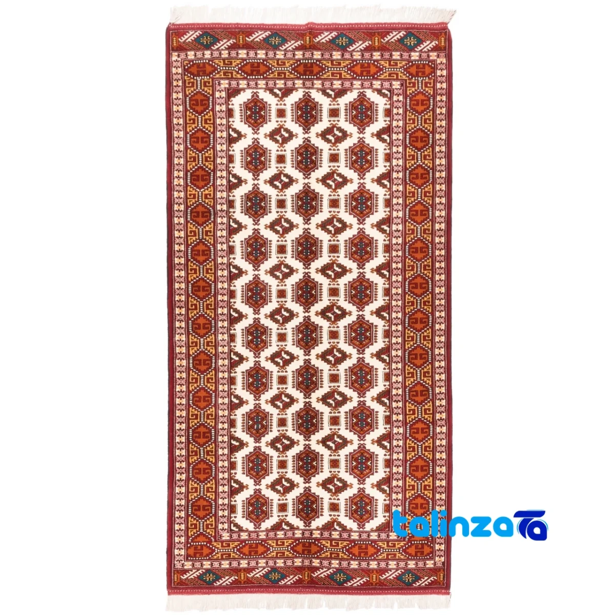 Si Persia Handwoven Rug Geometric Design Cream overall layout (Full spread)