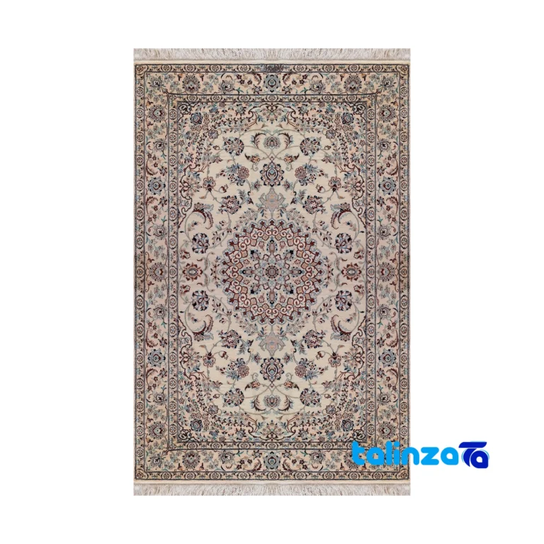 Nain Handwoven Rug Latchak Design Cream pattern and color tone (Top view)