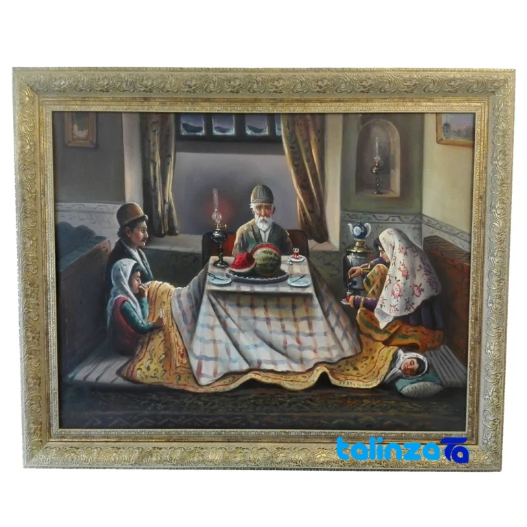 Oil Painting Yalda Night Canvas 5000 grams - Front view showing design and key details