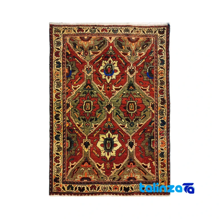Top view of NKP Handwoven Rug Red Traditional Design pattern and color tone