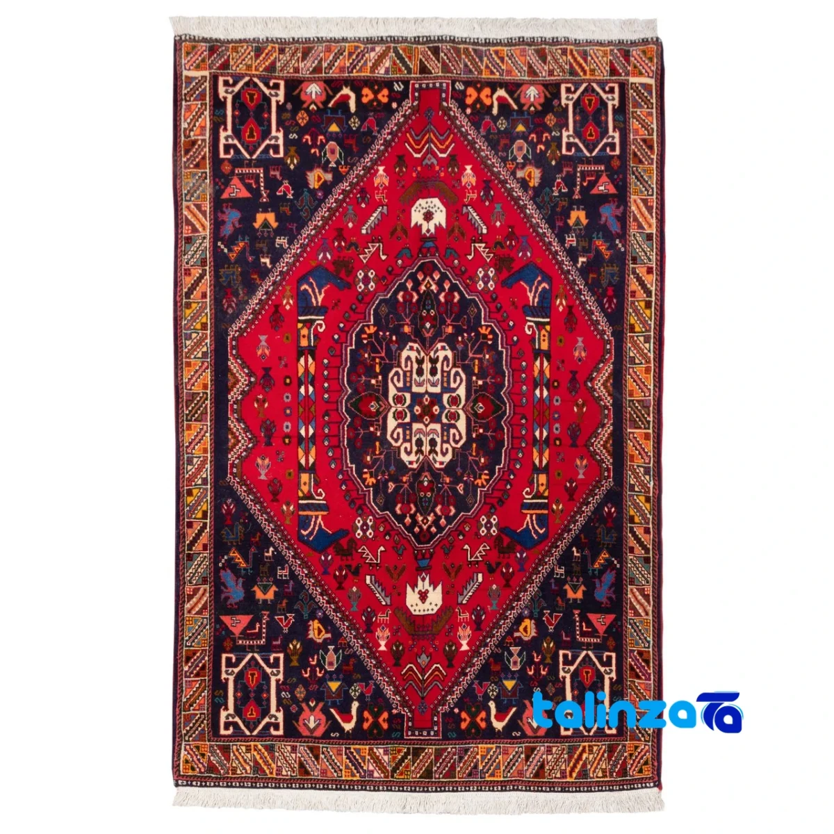 Persia Handwoven Rug Unique Design Red overall layout (Full spread)