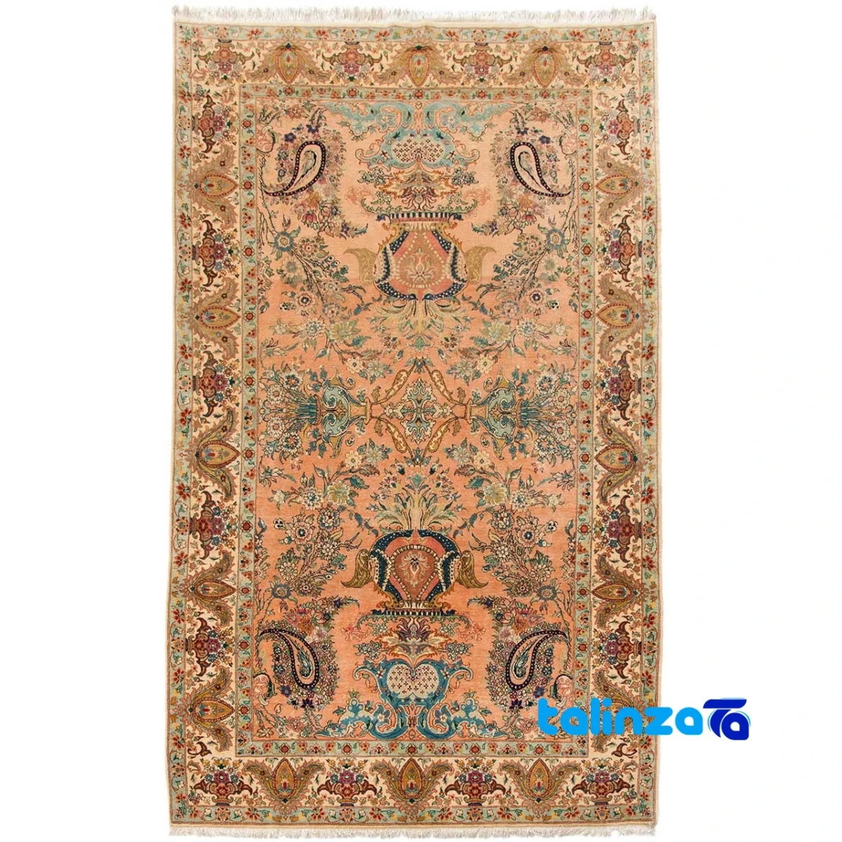 Handwoven Persian Rug - Floral Design pattern and color tone (Top view)