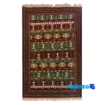 Turkmen Handwoven Carpet Red Design overall layout (Full spread)