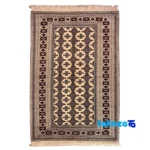 Turkmen Handwoven Carpet Red Design Hand wash - Full spread showing overall layout