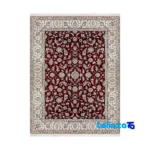 Nain Handwoven Carpet Afshan Design Luxurious Red By hand - Top view showing pattern and color tone