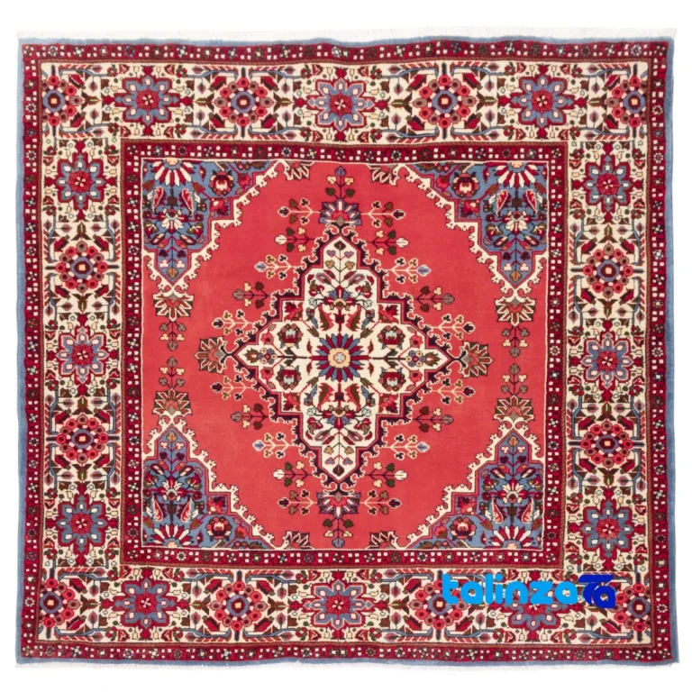 Full spread of Si Persia Handwoven Rug Square Peach 157x150x1 cm overall design layout