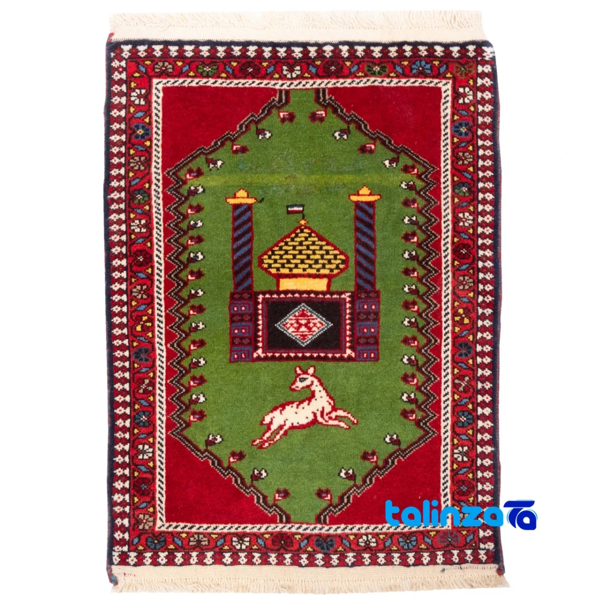 Cypressia Handwoven Rug Green overall design layout (Full spread)