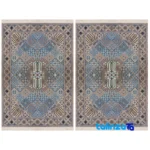 Nain Persian Rug Handwoven Blue Design - Top view showing pattern and color tone