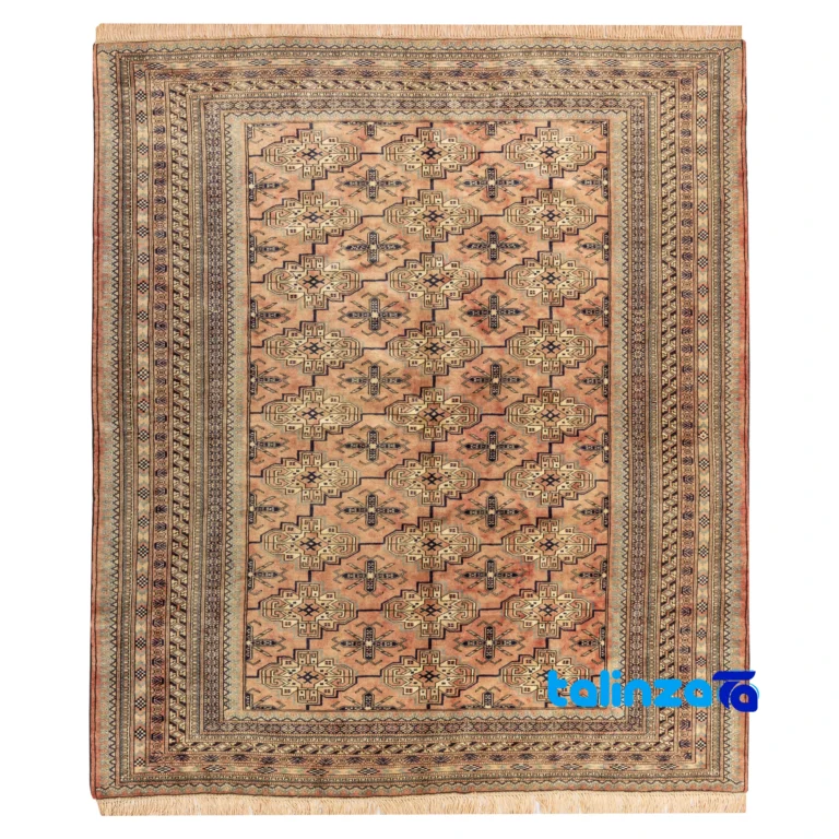 Turkmen Handwoven Area Rug - Rich Color and Craftsmanship - Top view showing pattern tone