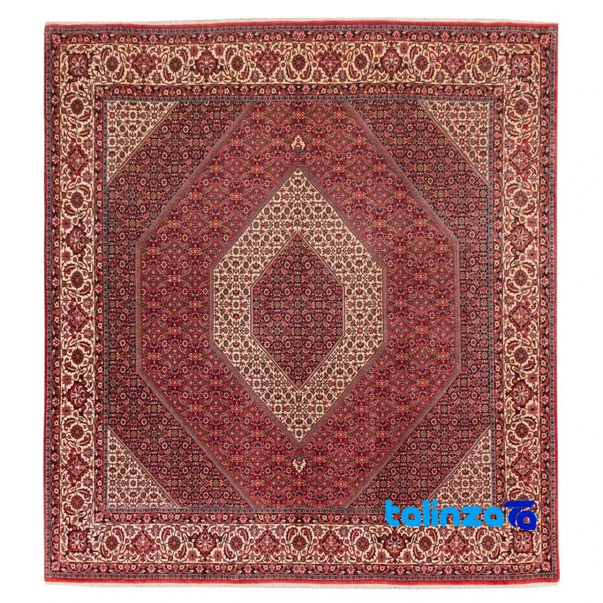 Top view of C Persia Handwoven Rug Unique Design pattern and color tone