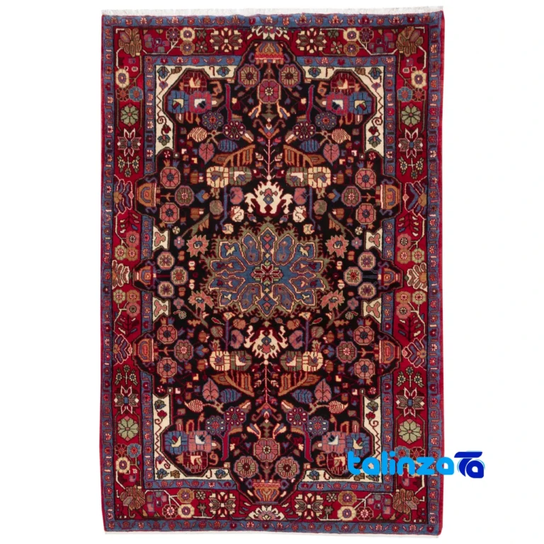 C Persia Handwoven Rug Elegant Navy Design Hand wash overall layout (Full spread)