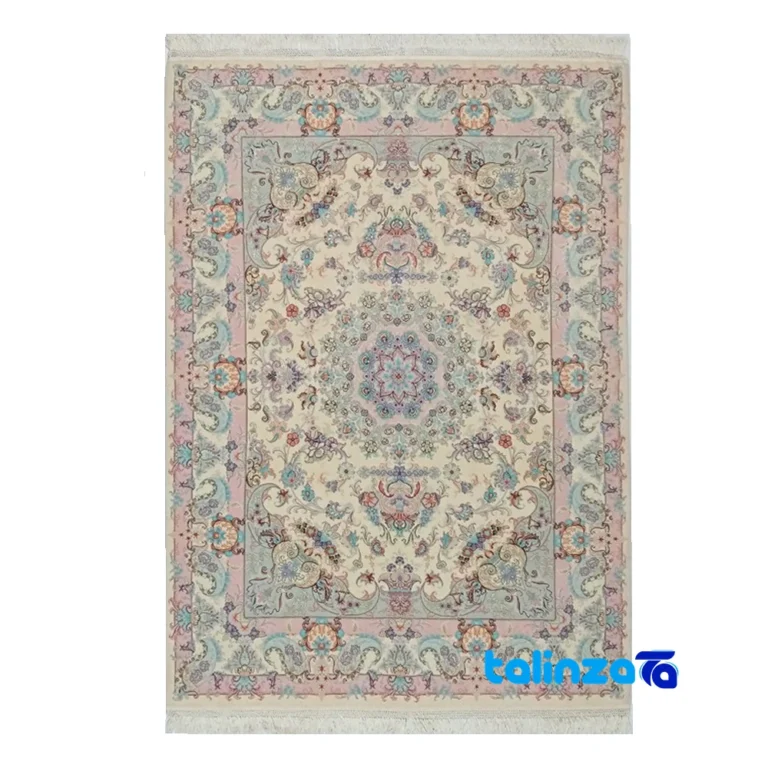 Handwoven Persian Carpet Rectangular Luxurious Design pattern and color tone (Top view)