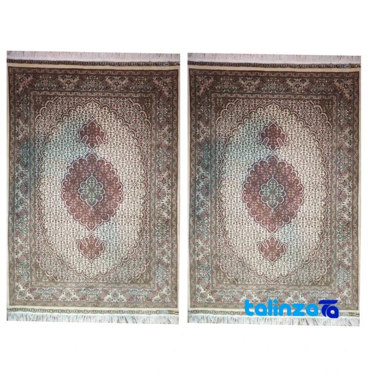Full spread of Handwoven Persian Rug Fish Design AA overall layout
