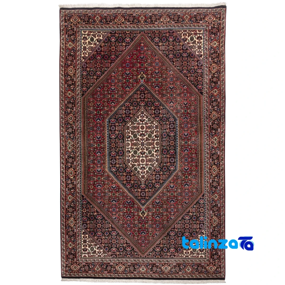 Cypress Persian Handwoven Rug Red - Full spread showing overall design layout