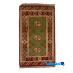 Turkmen Handwoven Rug Red Traditional Design Hand washable pattern and color tone (Top view)