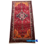 Top view of Kordi Handwoven Carpet Red pattern and color tone