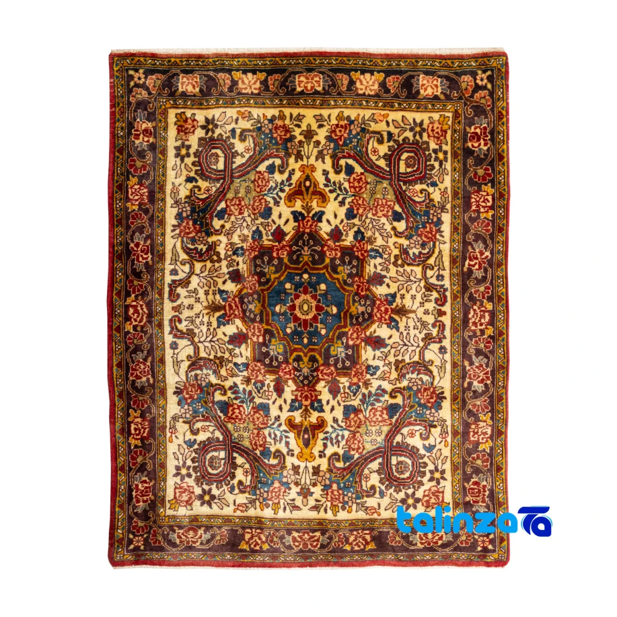 Bijar Handwoven Rug Unique Design - Full spread showing overall layout